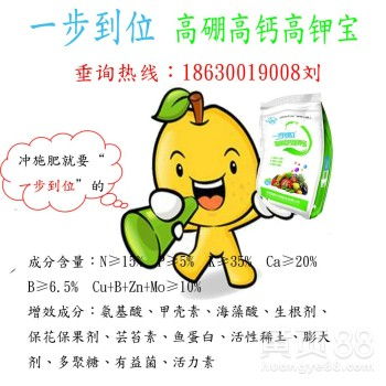 高硼高钙高钾宝一步到位绿叶沃根膨果型水溶肥——为峰肥业全国招商